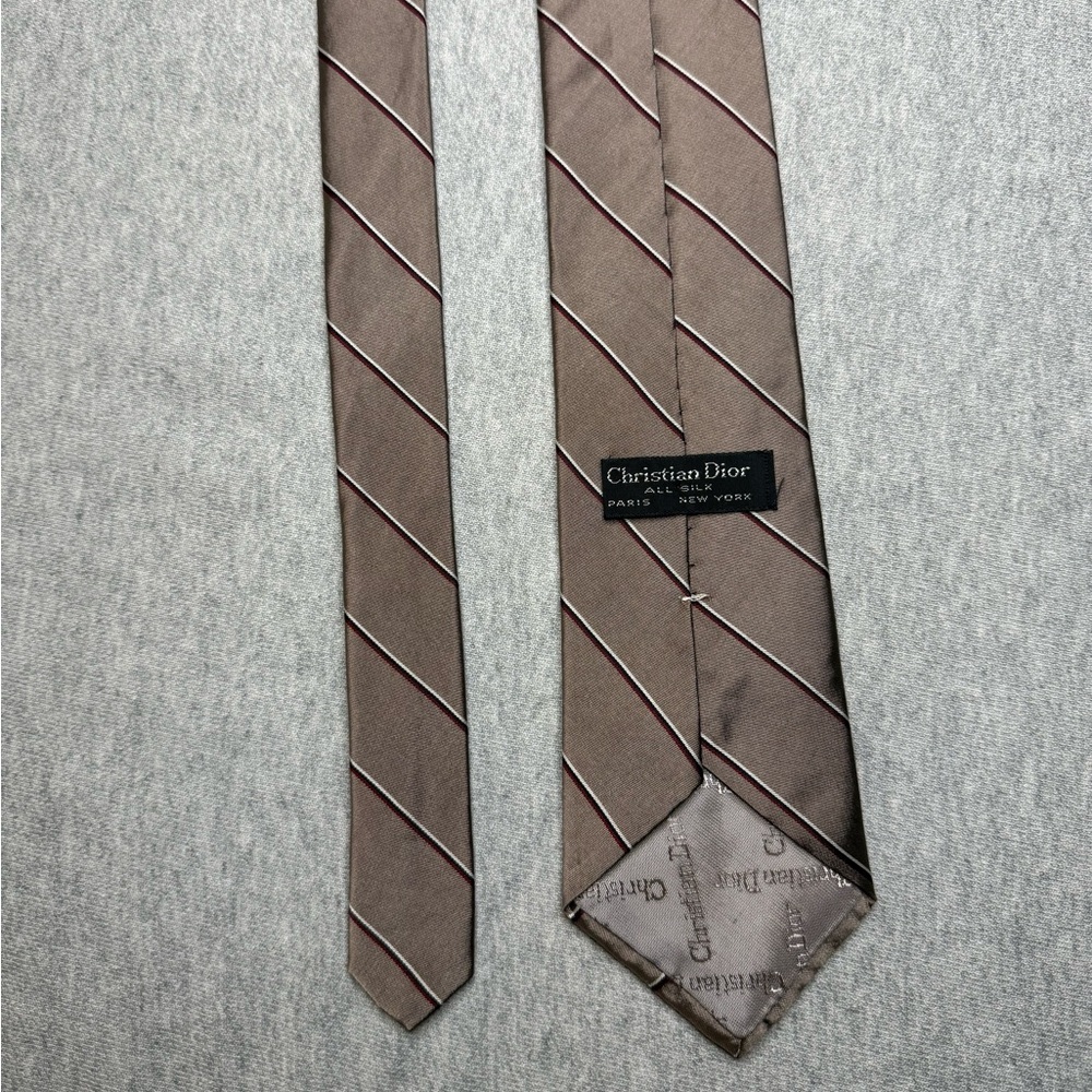 Dior Brown Geometric Silk Tie